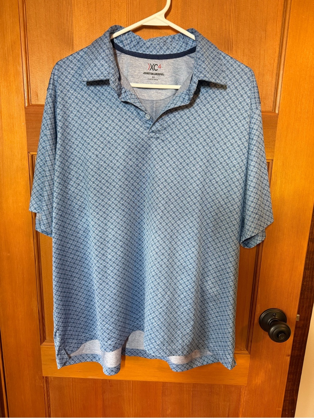 Johnston & Murphy Blue Micro-Pattern Polo for Golf or Business Casual Size XL